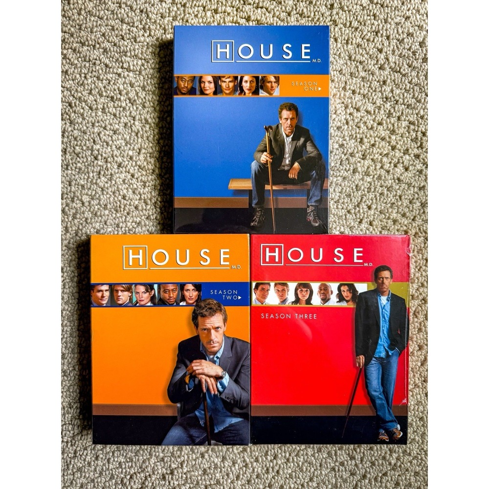 House MD Seasons 1 2 3 DVD Box Set Lot Hugh Laurie Medical Drama Universal